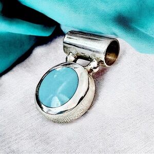 Turquoise Sterling Silver Slide Pendant (13g)